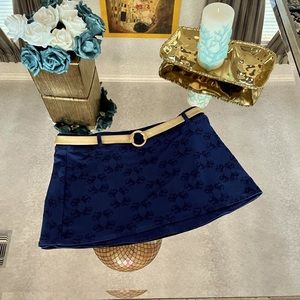 St John logo print navy blue swim skirt sizeXS